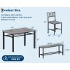 Garvee Farmhouse Kitchen Table Chairs Set for 4–47″ Modern Dining Table for 4 with Bench&Chairs,Storage Shelf&Metal Frame,Space-Saving Design for Dining Room/Kitchen/Apartment (Gray)(Grey)