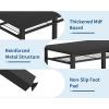 Garvee Farmhouse Kitchen Table Chairs Set for 4–47″ Modern Dining Table for 4 with Bench&Chairs,Storage Shelf&Metal Frame,Space-Saving Design for Dining Room/Kitchen/Apartment (Gray)(Brown)