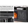 Garvee Fireplace TV Stand with 3-Sided Glass & Adjustable LED Flame,Glass Doors & Storage Shelves for TVs,Electric Fireplace Modern Entertainment Center Console Table Cabniet,for TVs up to 85″,75″(67″+23″)