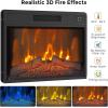 Garvee Fireplace TV Stand with 3-Sided Glass & Adjustable LED Flame,Glass Doors & Storage Shelves for TVs,Electric Fireplace Modern Entertainment Center Console Table Cabniet,for TVs up to 85″,75″(67″+23″)