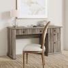 Garvee Fluted Home Office Desk Storage, 54 in Modern Executive Desk with Charging Station, Wooden Computer Writing Desk with File Cabinet & Drawers for Study, Living Room, Bedroom-Burlywood(Grey)