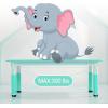 Garvee Kids Table and 6 Chair Set,47 in Modern Height Adjustable Toddler Table and 6 Chairs Set with Non-Slip Desk Legs& Organizer Graffiti Desktop,Preschool Activity Art Craft Tables for 6（Gray(Teal)