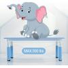 Garvee Kids Table and 6 Chair Set,47 in Modern Height Adjustable Toddler Table and 6 Chairs Set with Non-Slip Desk Legs& Organizer Graffiti Desktop,Preschool Activity Art Craft Tables for 6（Gray(Blue)