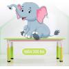Garvee Kids Table and 6 Chair Set,47 in Modern Height Adjustable Toddler Table and 6 Chairs Set with Non-Slip Desk Legs& Organizer Graffiti Desktop,Preschool Activity Art Craft Tables for 6（Gray(Green)
