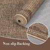 Garvee Modern Bordered Rugs for Living Room 8×10 Washable Rug Large Non Slip Low Pile Soft Carpet Foldable Non-Shedding Woven Printed Floor Cover for Bedroom Playroom Nursery Office Dorm Jute(Border Coffee)