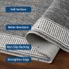 Garvee Modern Bordered Rugs for Living Room 8×10 Washable Rug Large Non Slip Low Pile Soft Carpet Foldable Non-Shedding Woven Printed Floor Cover for Bedroom Playroom Nursery Office Dorm Jute(Lines Grey)