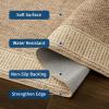 Garvee Modern Bordered Rugs for Living Room 8×10 Washable Rug Large Non Slip Low Pile Soft Carpet Foldable Non-Shedding Woven Printed Floor Cover for Bedroom Playroom Nursery Office Dorm Jute(Lines Jute)