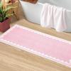 Garvee Modern Bordered Rugs for Living Room 8×10 Washable Rug Large Non Slip Low Pile Soft Carpet Foldable Non-Shedding Woven Printed Floor Cover for Bedroom Playroom Nursery Office Dorm Jute(Border Pink)