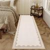 Garvee Modern Bordered Rugs for Living Room 8×10 Washable Rug Large Non Slip Low Pile Soft Carpet Foldable Non-Shedding Woven Printed Floor Cover for Bedroom Playroom Nursery Office Dorm Jute(Border Beige)