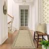 Garvee Modern Bordered Rugs for Living Room 8×10 Washable Rug Large Non Slip Low Pile Soft Carpet Foldable Non-Shedding Woven Printed Floor Cover for Bedroom Playroom Nursery Office Dorm Jute(Border Jute)