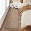 Garvee Modern Bordered Rugs for Living Room 8×10 Washable Rug Large Non Slip Low Pile Soft Carpet Foldable Non-Shedding Woven Printed Floor Cover for Bedroom Playroom Nursery Office Dorm Jute(Border Coffee)
