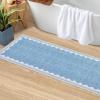 Garvee Modern Bordered Rugs for Living Room 8×10 Washable Rug Large Non Slip Low Pile Soft Carpet Foldable Non-Shedding Woven Printed Floor Cover for Bedroom Playroom Nursery Office Dorm Jute(Border Blue)