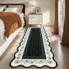 Garvee Modern Bordered Rugs for Living Room 8×10 Washable Rug Large Non Slip Low Pile Soft Carpet Foldable Non-Shedding Woven Printed Floor Cover for Bedroom Playroom Nursery Office Dorm Jute(Black)