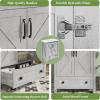 GarveeHome 30 inch Vanity with Ceramic Sink, Modern Bathroom Vanity with 2 Doors and 1 Storage Drawer, Freestanding Bathroom Cabinet with Contemporary Design for Your Bathrooms, White(Grey)