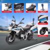 Licensed BMW Electric Police Motorcycle for Kids, 12V Ride On Motorcycle with Training Wheels, 2 Speeds (1.86-4.35mph), LED Headlights, MP3 Player & Storage Box, Gift for Boys & Girls(Police)