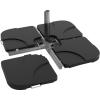 Garvee 4Pcs Patio Umbrella Base 220LB Capacity Heavy Weight Stand Umbrella Stand for 10-15FT Umbrellas, Water/Sand Filled, Clip-Locked Assembly, Umbrellas Holder for Outdoor Deck Poolside, Black(220LB Weight)