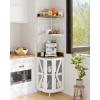Garvee 72in Corner Wine Cabinet with Power Outlet, Industrial Wine Cabinet w/LED Strip&Glass Holder, 5-Tiers Liquor Cabinets Bar for Home, Small Space, Display Cabinets for, 12 Colors, Mesh Door(White)