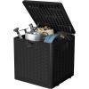 Garvee 80 gal Outdoor Storage Box, Large Waterproof Resin Deck Box Indoor Outdoor Use, Lockable UV Resistant Storage Bin for Patio, Garden, Cushions, Tools, Equipment, Black(Black)