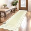 Garvee Modern Bordered Rugs for Living Room 8×10 Washable Rug Large Non Slip Low Pile Soft Carpet Foldable Non-Shedding Woven Printed Floor Cover for Bedroom Playroom Nursery Office Dorm Jute(Beige)