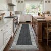 Garvee Modern Bordered Rugs for Living Room 8×10 Washable Rug Large Non Slip Low Pile Soft Carpet Foldable Non-Shedding Woven Printed Floor Cover for Bedroom Playroom Nursery Office Dorm Jute(Lines Black)