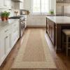 Garvee Modern Bordered Rugs for Living Room 8×10 Washable Rug Large Non Slip Low Pile Soft Carpet Foldable Non-Shedding Woven Printed Floor Cover for Bedroom Playroom Nursery Office Dorm Jute(Lines Jute)