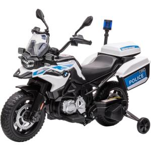 Licensed BMW Electric Police Motorcycle for Kids, 12V Ride On Motorcycle with Training Wheels, 2 Speeds (1.86-4.35mph), LED Headlights, MP3 Player & Storage Box, Gift for Boys & Girls(Police)