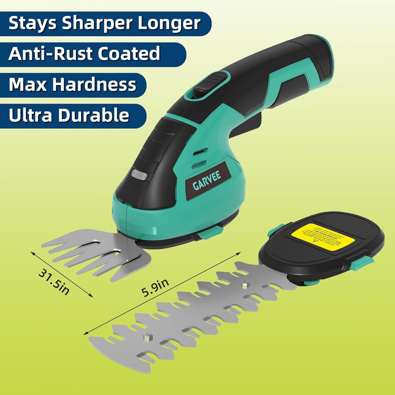 image:imageGarvee 2 in 1 Handheld 72V Electric Grass Trimmer Hedge ShearsGrass Cutter Rechargeable LithiumIon Battery and TypeC Cable Included Cordless Grass Shear amp Shrubbery Trimmer