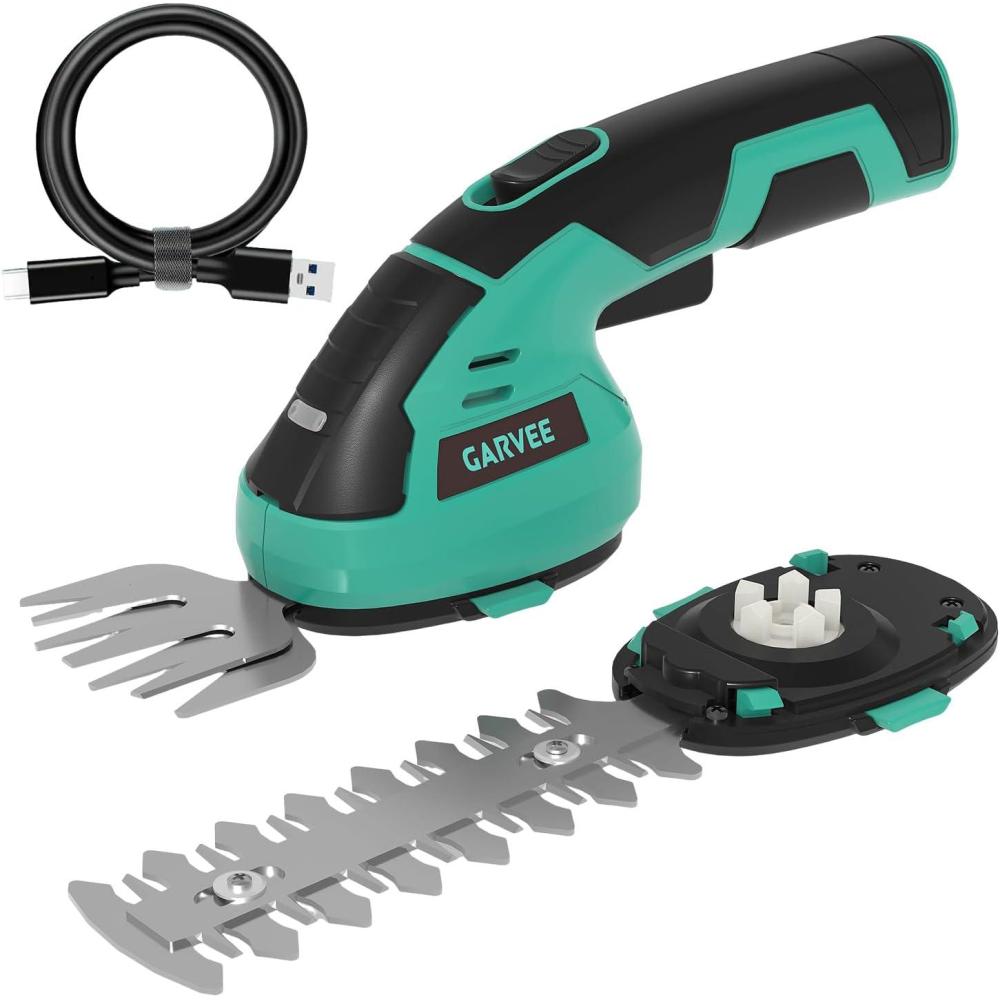 image:imageGarvee 2 in 1 Handheld 72V Electric Grass Trimmer Hedge ShearsGrass Cutter Rechargeable LithiumIon Battery and TypeC Cable Included Cordless Grass Shear amp Shrubbery Trimmer