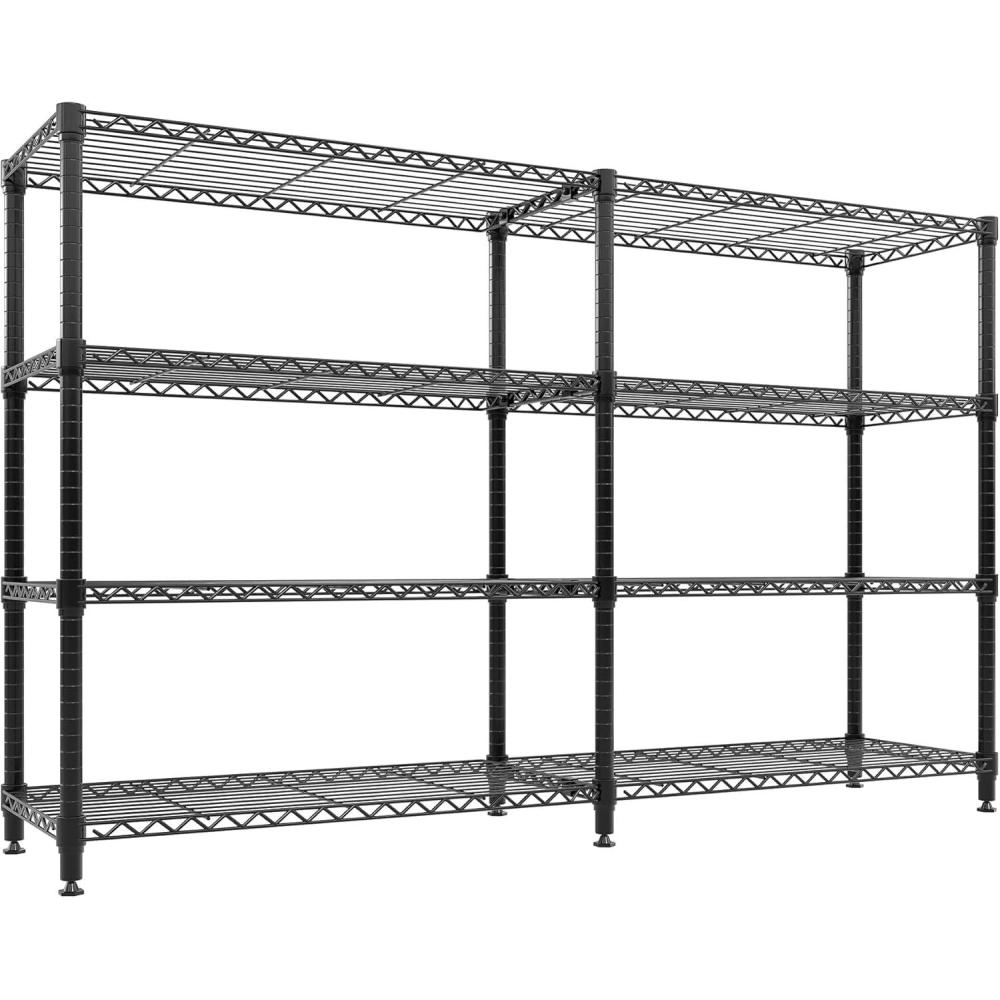 image:imageGarvee 5Tier Storage Shelves Heavy Duty Metal Wire Rack Shelving 1100 LBS Capacity Rolling Storage Rack with Wheels for Living Room Pantry Kitchen Bedroom Organization4Tier 708W x 595H x 158D LShaped