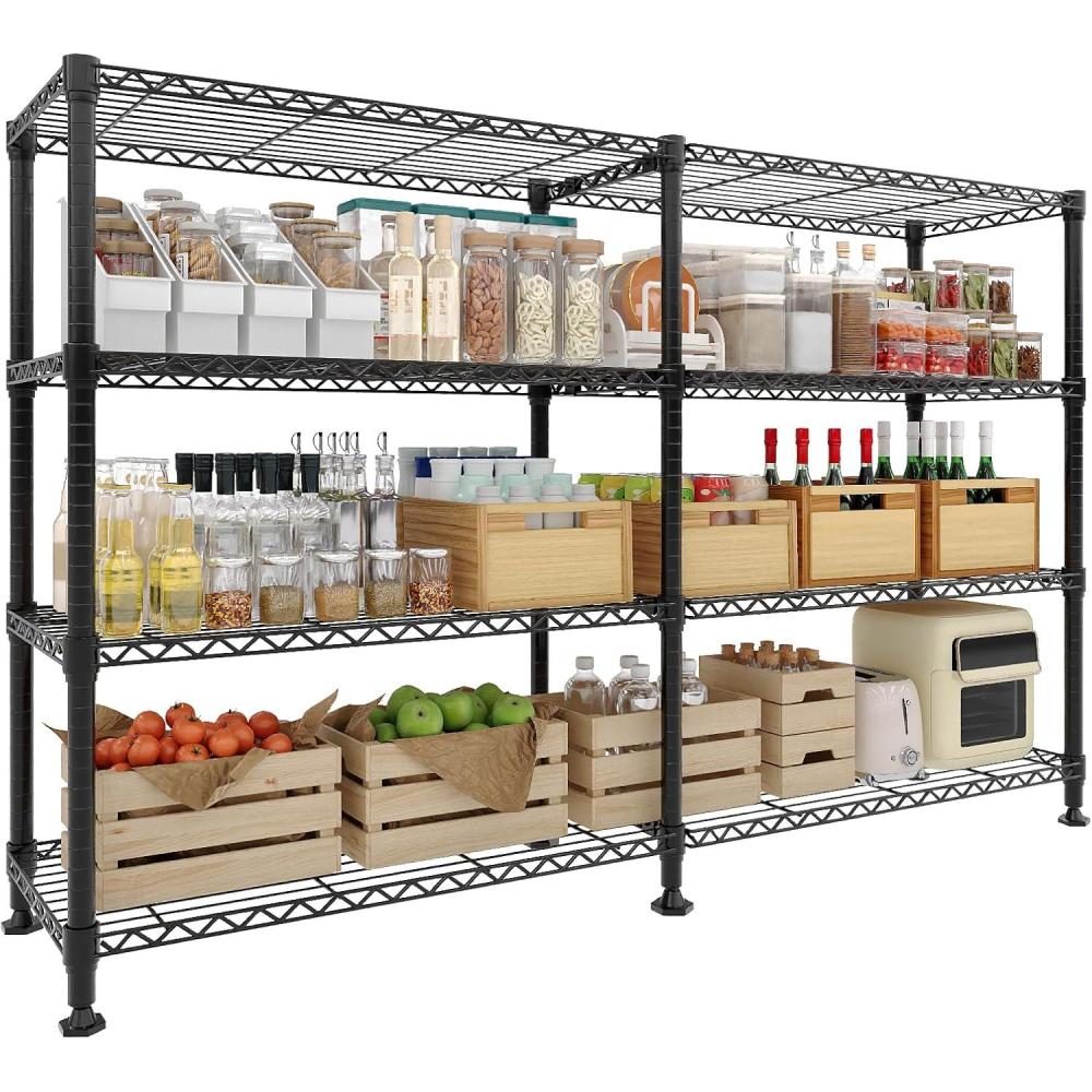 image:imageGarvee 5Tier Storage Shelves Heavy Duty Metal Wire Rack Shelving 1100 LBS Capacity Rolling Storage Rack with Wheels for Living Room Pantry Kitchen Bedroom Organization595Hx138D x 60W
