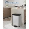 Garvee 21 gal / 80 L Stainless Steel Trash Can with Lid, Large Garbage Can for Kitchen, Rustproof Step-on Kitchen Metal Trash Bin with Liner Rim, Rear Handle, Soft Close Plastic Lid(Stainless Steel)