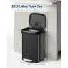 Garvee 21 gal / 80 L Stainless Steel Trash Can with Lid, Large Garbage Can for Kitchen, Rustproof Step-on Kitchen Metal Trash Bin with Liner Rim, Rear Handle, Soft Close Plastic Lid(Matte Black)