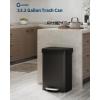 Garvee 21 gal / 80 L Stainless Steel Trash Can with Lid, Large Garbage Can for Kitchen, Rustproof Step-on Kitchen Metal Trash Bin with Liner Rim, Rear Handle, Soft Close Plastic Lid(Black)