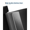 Garvee 21 gal / 80 L Stainless Steel Trash Can with Lid, Large Garbage Can for Kitchen, Rustproof Step-on Kitchen Metal Trash Bin with Liner Rim, Rear Handle, Soft Close Plastic Lid(Black)