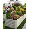 Garvee 2PCS 8x4x2ft Galvanized Raised Garden Bed Outdoor,Rust-Resistant Raised Garden Beds for Gardening, Easy Assembly Outdoor Garden Box & Planters(Beige-rect.)