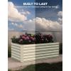 Garvee 2PCS 8x4x2ft Galvanized Raised Garden Bed Outdoor,Rust-Resistant Raised Garden Beds for Gardening, Easy Assembly Outdoor Garden Box & Planters(Beige-rect.)