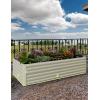Garvee 2PCS 8x4x2ft Galvanized Raised Garden Bed Outdoor,Rust-Resistant Raised Garden Beds for Gardening, Easy Assembly Outdoor Garden Box & Planters(Beige-rect.)