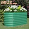 Garvee 2PCS 8x4x2ft Galvanized Raised Garden Bed Outdoor,Rust-Resistant Raised Garden Beds for Gardening, Easy Assembly Outdoor Garden Box & Planters(Green-oval)