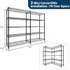 Garvee 5-Tier Storage Shelves Heavy Duty Metal Wire Rack Shelving, 1100 LBS Capacity Rolling Storage Rack with Wheels, for Living Room Pantry Kitchen Bedroom Organization(5-Tier 70.5″H x 59″W x 13.8″D L-Shaped)
