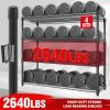 Garvee 5-Tier Storage Shelves Heavy Duty Metal Wire Rack Shelving, 1100 LBS Capacity Rolling Storage Rack with Wheels, for Living Room Pantry Kitchen Bedroom Organization((4-Tier)59″ W x 71.8″ H x 17.7″ D-Black)