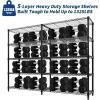 Garvee 5-Tier Storage Shelves Heavy Duty Metal Wire Rack Shelving, 1100 LBS Capacity Rolling Storage Rack with Wheels, for Living Room Pantry Kitchen Bedroom Organization(5-Tier 70.5″H x 59″W x 13.8″D L-Shaped)