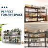 Garvee 5-Tier Storage Shelves Heavy Duty Metal Wire Rack Shelving, 1100 LBS Capacity Rolling Storage Rack with Wheels, for Living Room Pantry Kitchen Bedroom Organization(4-Tier 70.8″W x 59.5″H x 15.8″D L-Shaped)