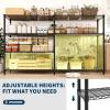 Garvee 5-Tier Storage Shelves Heavy Duty Metal Wire Rack Shelving, 1100 LBS Capacity Rolling Storage Rack with Wheels, for Living Room Pantry Kitchen Bedroom Organization(59.5″Hx13.8″D x 60″W)