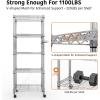 Garvee 5-Tier Storage Shelves Heavy Duty Metal Wire Rack Shelving, 1100 LBS Capacity Rolling Storage Rack with Wheels, for Living Room Pantry Kitchen Bedroom Organization(With Wheels-61″H x 23.6″W x 11.8″D)
