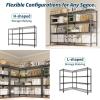 Garvee 5-Tier Storage Shelves Heavy Duty Metal Wire Rack Shelving, 1100 LBS Capacity Rolling Storage Rack with Wheels, for Living Room Pantry Kitchen Bedroom Organization(4-Tier 70.8″W x 59.5″H x 15.8″D L-Shaped)