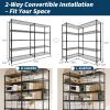Garvee 5-Tier Storage Shelves Heavy Duty Metal Wire Rack Shelving, 1100 LBS Capacity Rolling Storage Rack with Wheels, for Living Room Pantry Kitchen Bedroom Organization(15.7″D x 71″W x 70.5″H(5-Tier))