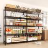 Garvee 5-Tier Storage Shelves Heavy Duty Metal Wire Rack Shelving, 1100 LBS Capacity Rolling Storage Rack with Wheels, for Living Room Pantry Kitchen Bedroom Organization(5-Tier 70.5″H x 59″W x 13.8″D L-Shaped)