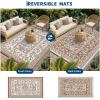 Garvee Outdoor Rug 8×10, Waterproof Reversible Foldable Plastic Straw Rug, Botanical cottagecore Outdoor Rugs Patio Camping RV Carpet for Deck Camper Porch Balcony Backyard Picnic Beach Grey(Brown)