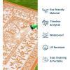 Garvee Outdoor Rug 8×10, Waterproof Reversible Foldable Plastic Straw Rug, Botanical cottagecore Outdoor Rugs Patio Camping RV Carpet for Deck Camper Porch Balcony Backyard Picnic Beach Grey(Orange)