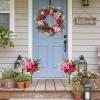 Spring Wreaths for Front Door Set, 18″ Artificial Spring Summer Wreath with 2 Matching Flower Bouquets, Peony Tulip Hydrangea Floral Wreath, Farmhouse Front Door Decor for Indoor Outdoor(18inch)